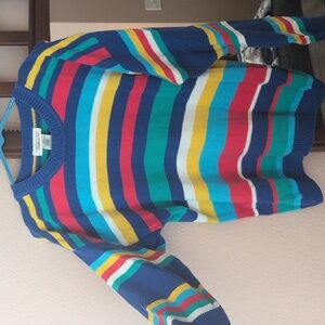 Talbots Multicolor Striped Crewneck Sweater